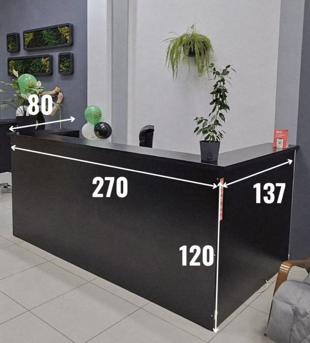 Ресепшн угловой чёрный