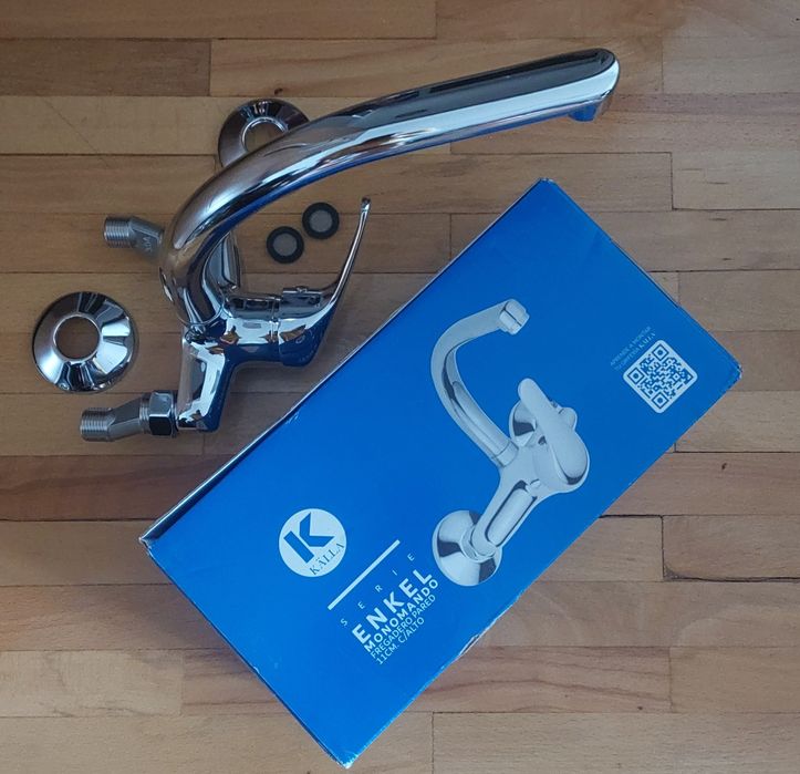 Baterie de bucatarie de perete din inox NOU.