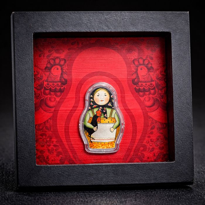 Редкая серебряная монета 1 oz Ag 999 — Матрёшка, Proof