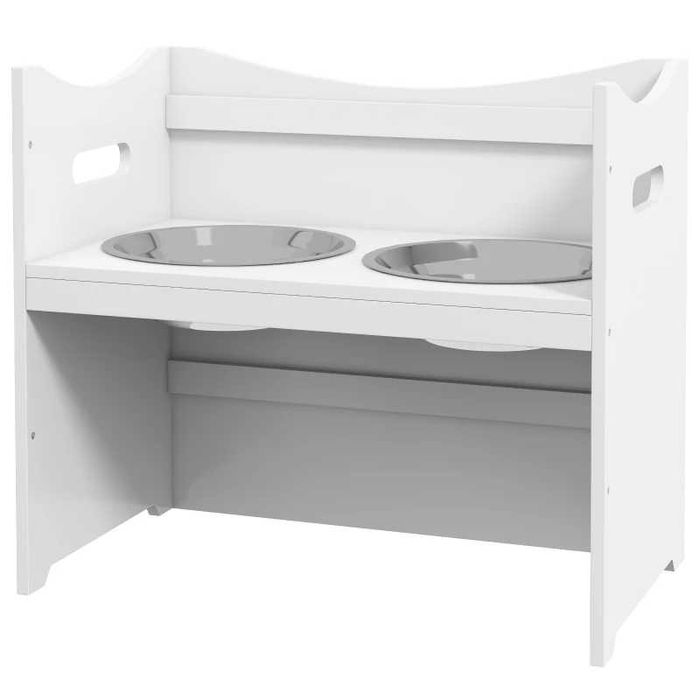 Станция за хранене на кучета PawHut, 2 купички от неръждаема стомана