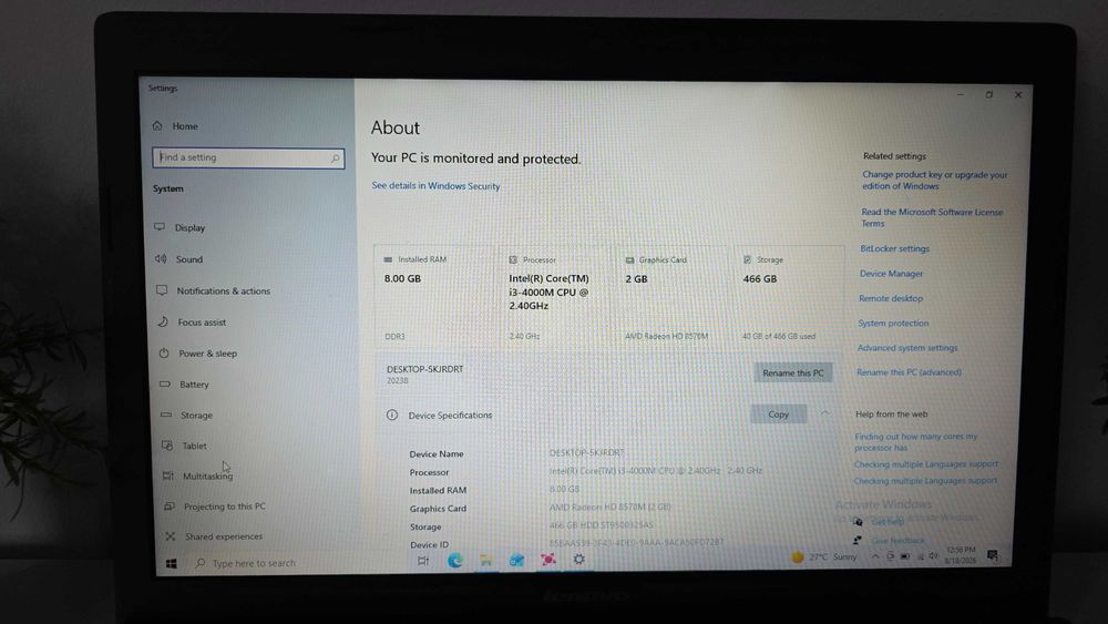 Laptop Lenovo G510