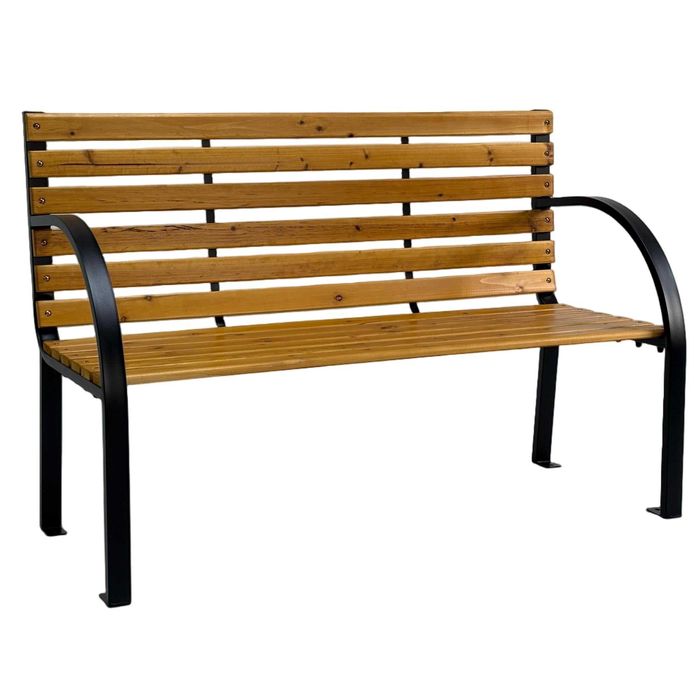 Bancă grădină lemn/oțel/PVC