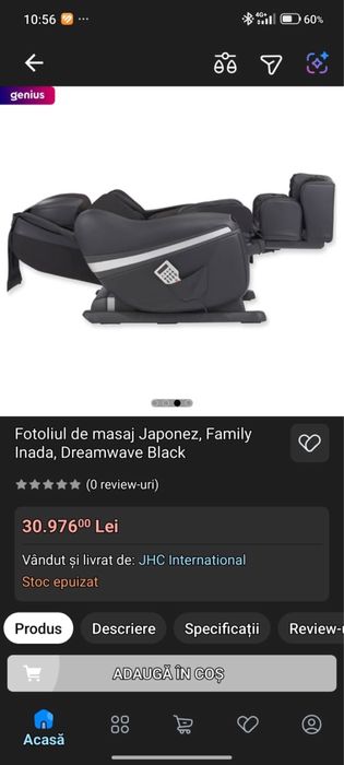 Fotoliu masaj INADA Dreamwawe Japonez