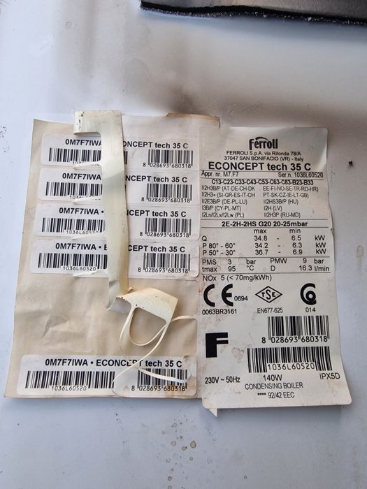 Ferroli Econcept tech 35 C , Piese de Schimb Reconditionate