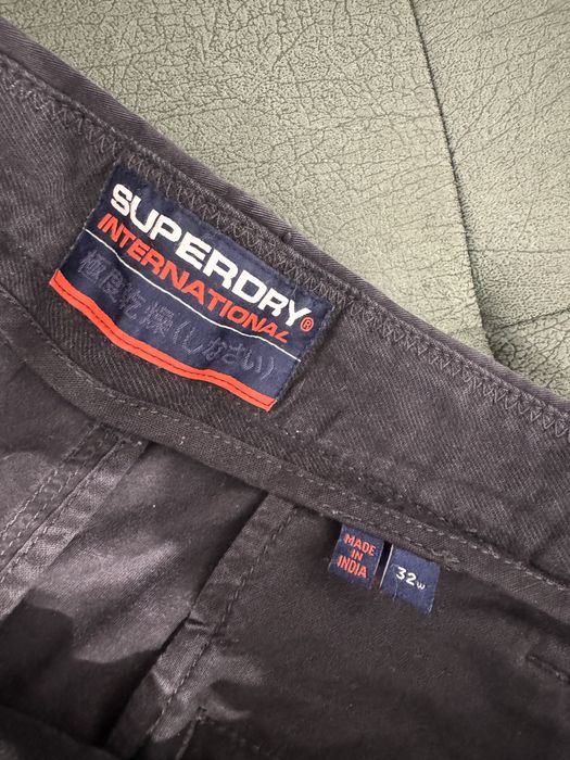 Черни къси дънкови панталони SUPERDRY