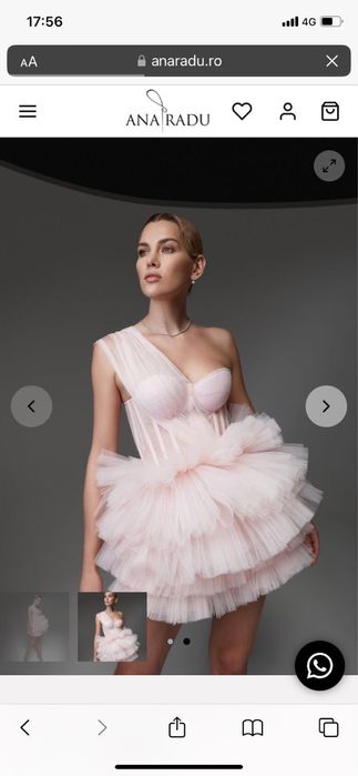 Rochie Ana Radu scurta, corset si detaliu pe umar