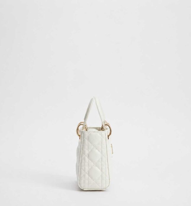 Дамска Чанта Mini Lady Dior - Луксозен Модел в Бяло и Черно
