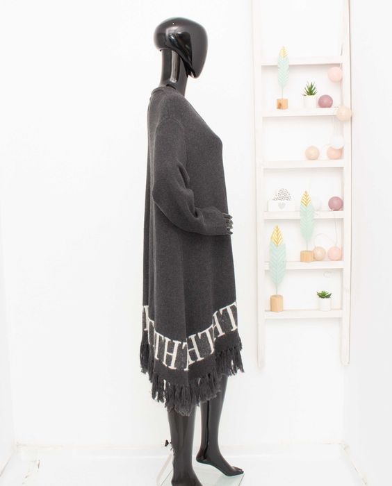 TOMMY HILFIGER дамска жилетка без закопчаване памук вълна с ресни