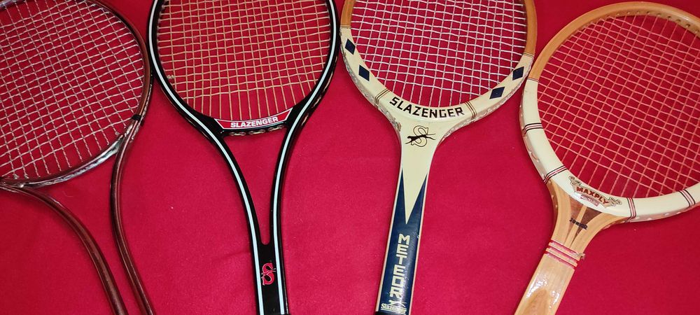 6 rachete tenis camp colectie vintage lemn