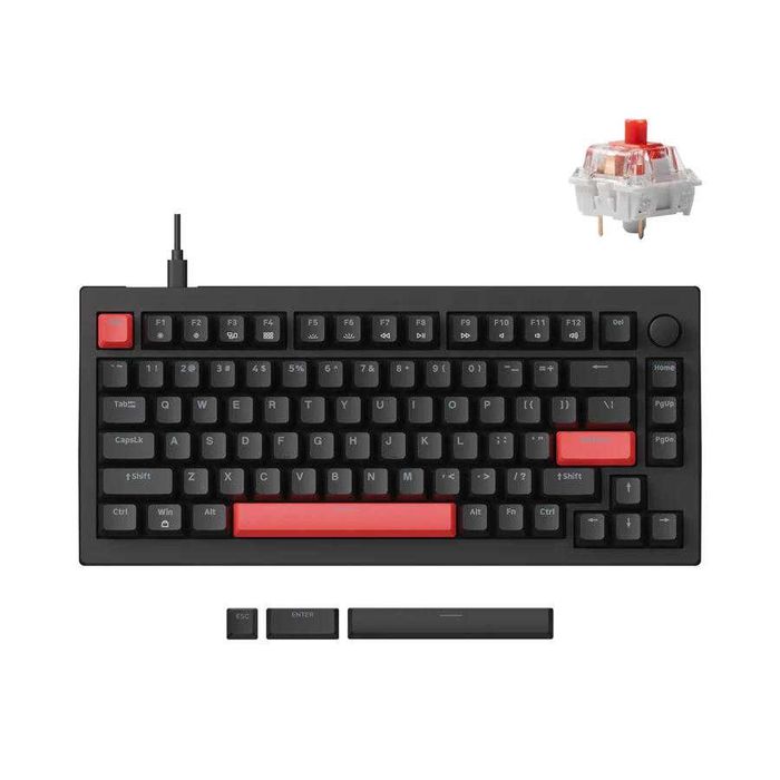 }Клавиатура механическая Lemokey X4 84Key, Keychron Red/Brown, Red led