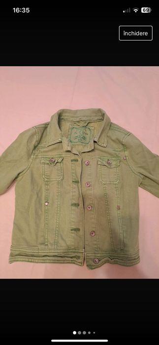 Vând geacă scurtă jeans verde xs
