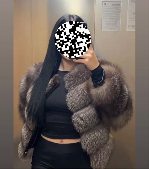 Jachetă din blăniță naturală de vulpe argintie și piele naturală – 2 în 1