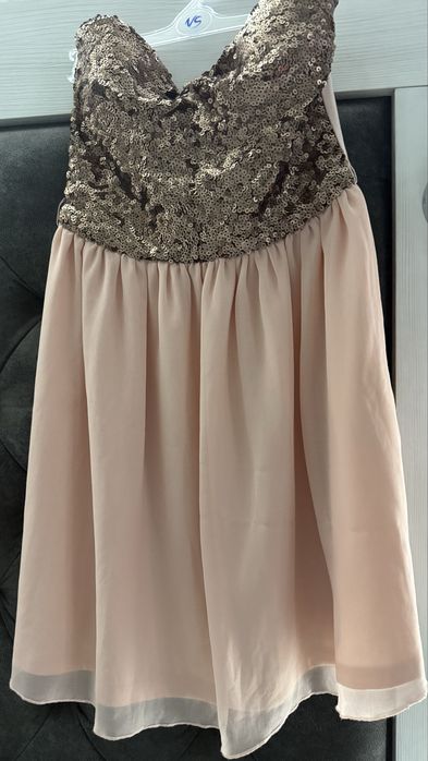 рокля черна, цветна, дантела, бежова с паети