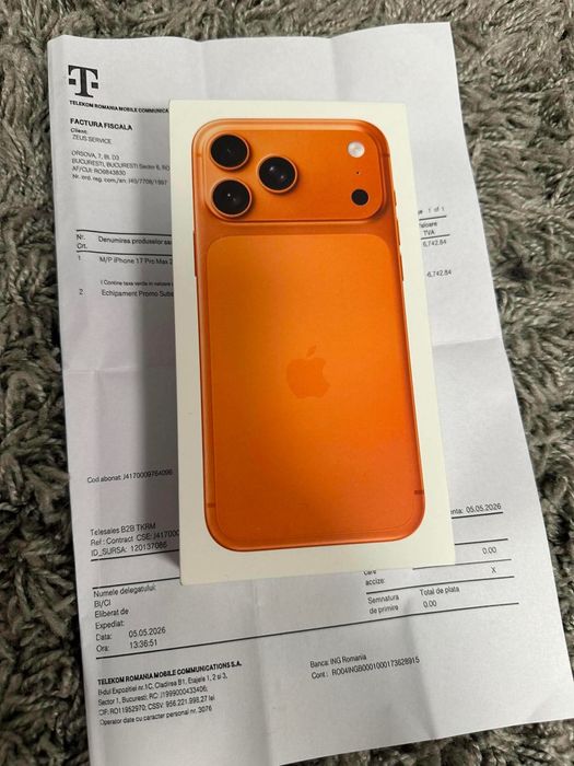 Vand Sau Schimb IPhone 17 PRO Max Cosmic Orange 256Gb Nou Sigilalt