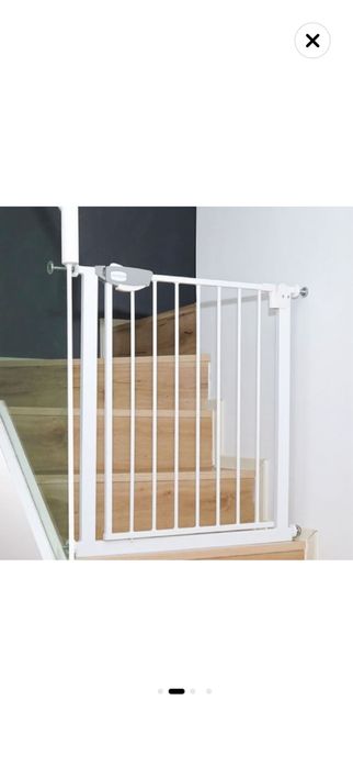 Poarta siguranta, Empria, pentru copii sau animale de companie, cu inchidere tripla, 65-74 cm, Alb