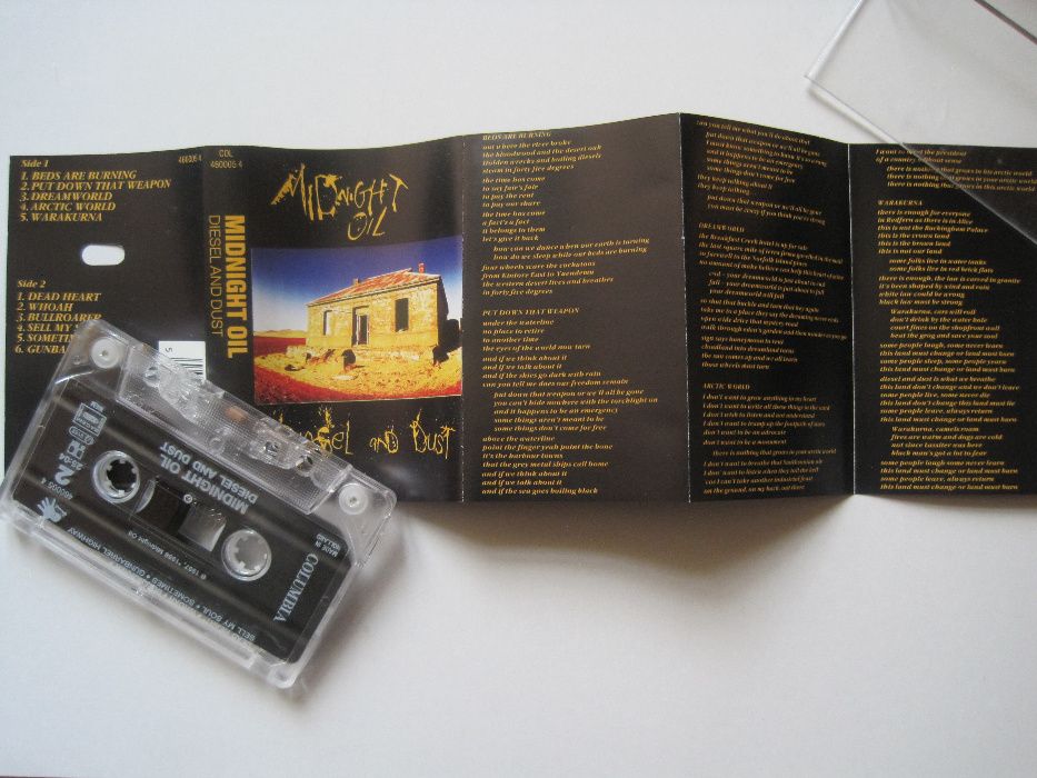 Casetă audio cu Midnight Oil "Diesel and Dust" (originală)