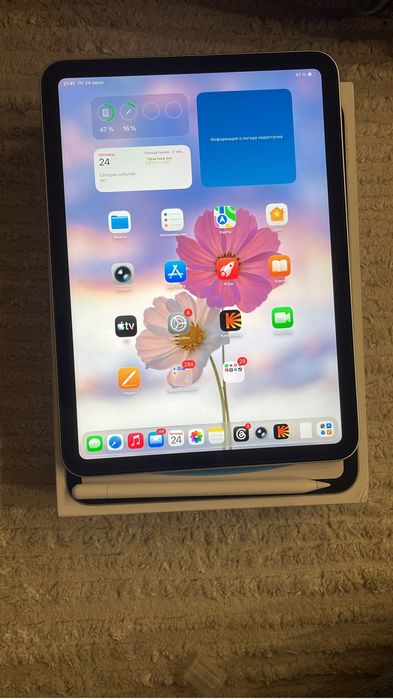 Apple iPad (A16) Wi-Fi 256GB Silver + Apple Pencil USB-C + чехол