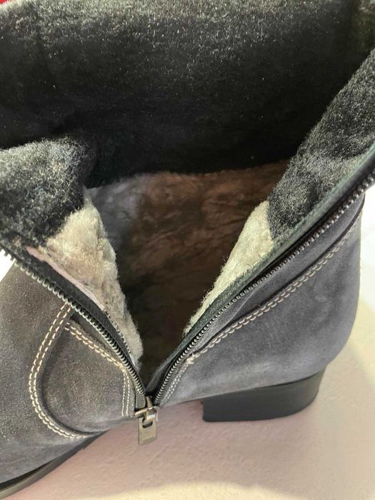 Зимни ботуши от естествена кожа над коляното