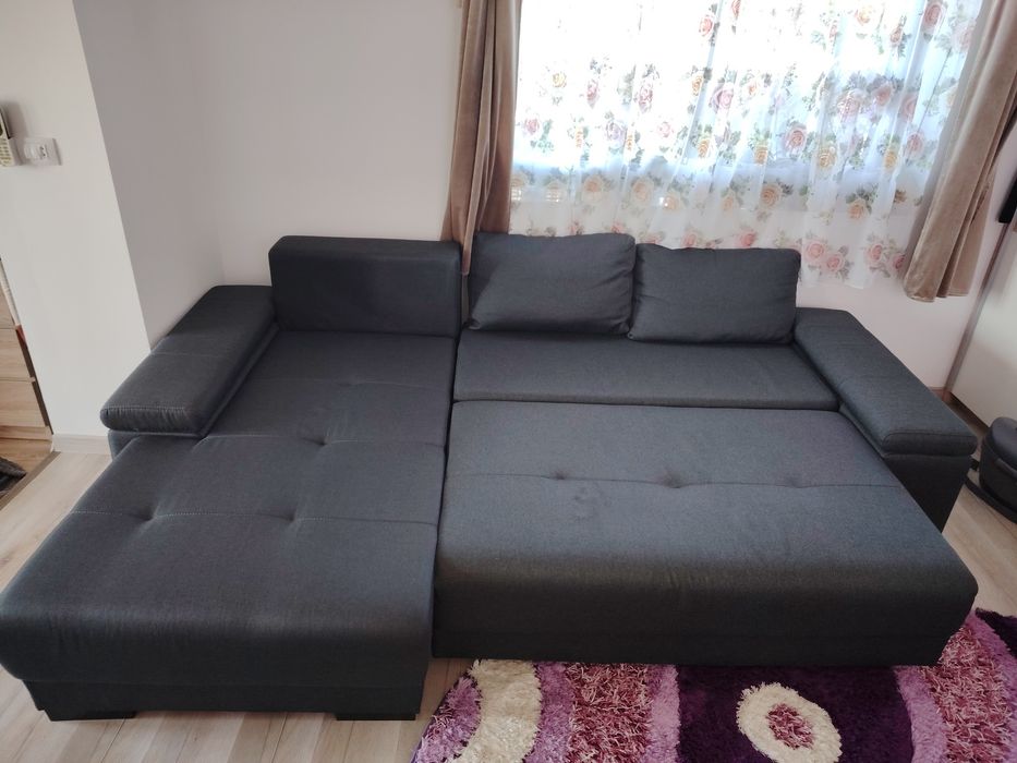 Canapea colțar extensibila cu lada