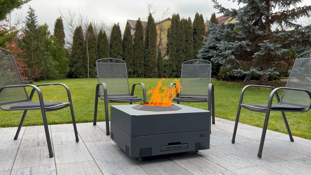 firepit smokeless, vatra de foc fara fum cu functie de masuta cafea