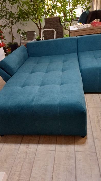 Canapea colțar extensibilă – verde petrol