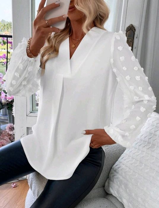 Bluza alba dama -  voal alb