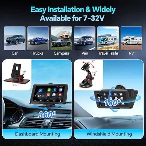 Нов Преносим 7" CarPlay екран за навигация, музика и огледален режим