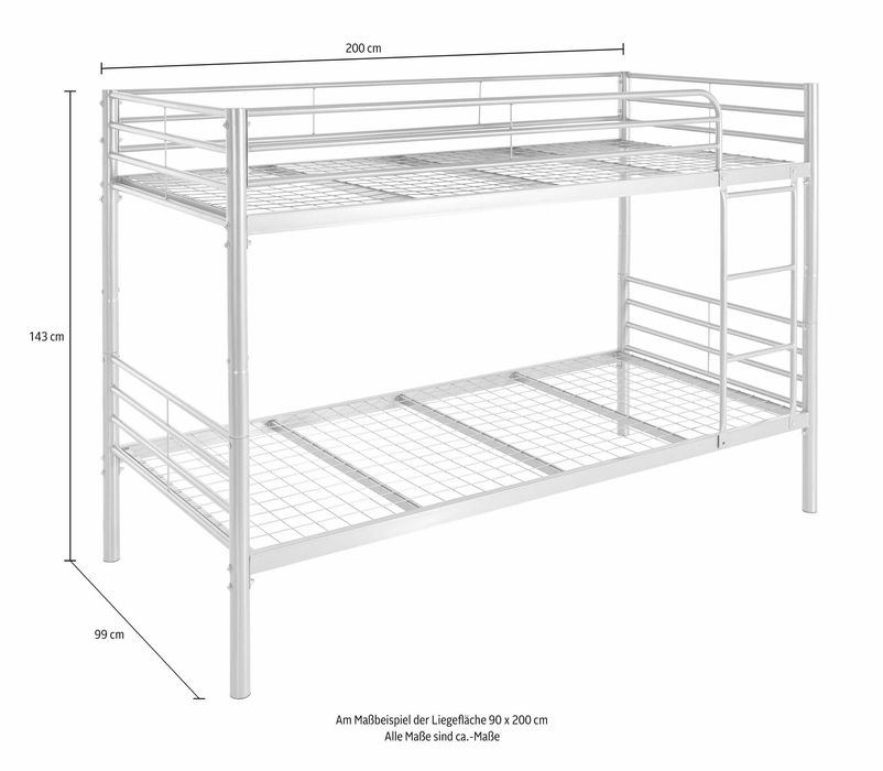 Метално двуетажно легло Atlantic home collection внос от Германия