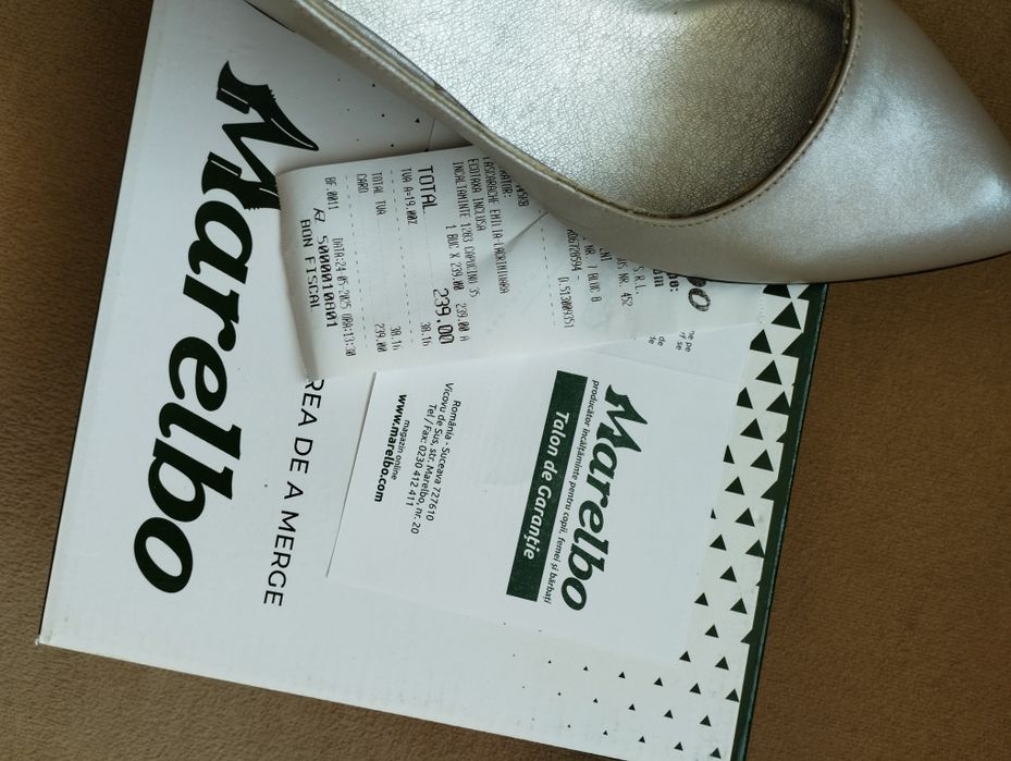 Pantofi eleganți cu toc mic Marelbo, mărimea 35, noi cu etichetă