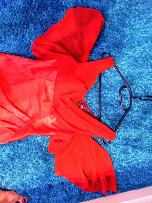 Rochie elegantă de seară Tafta roșie, mărime S/M