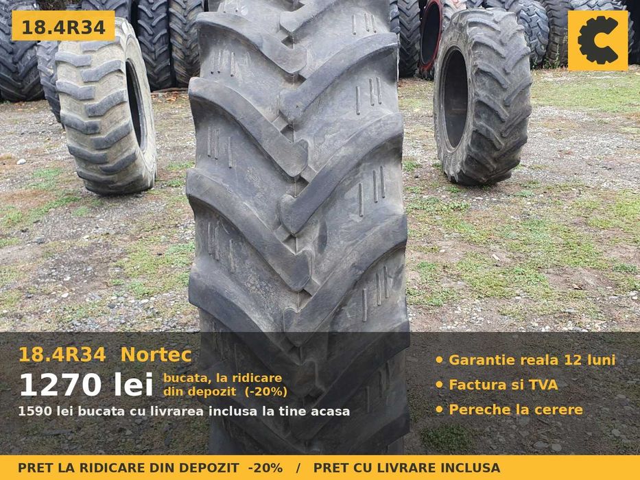 Cauciucuri Anvelope 18.4R34 18.4-34 460/85R34 18.4 R34 18434 Nortec Tractor Punte Spate Tractiune SH Second Hand FACTURA TVA Garantie 1 An Stoc Real