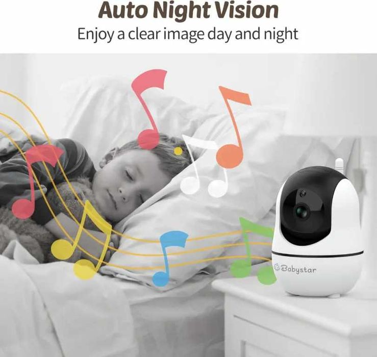 Бебефон Babystar SM70PTZ голям екран, с въртяща камера и нощно виждане