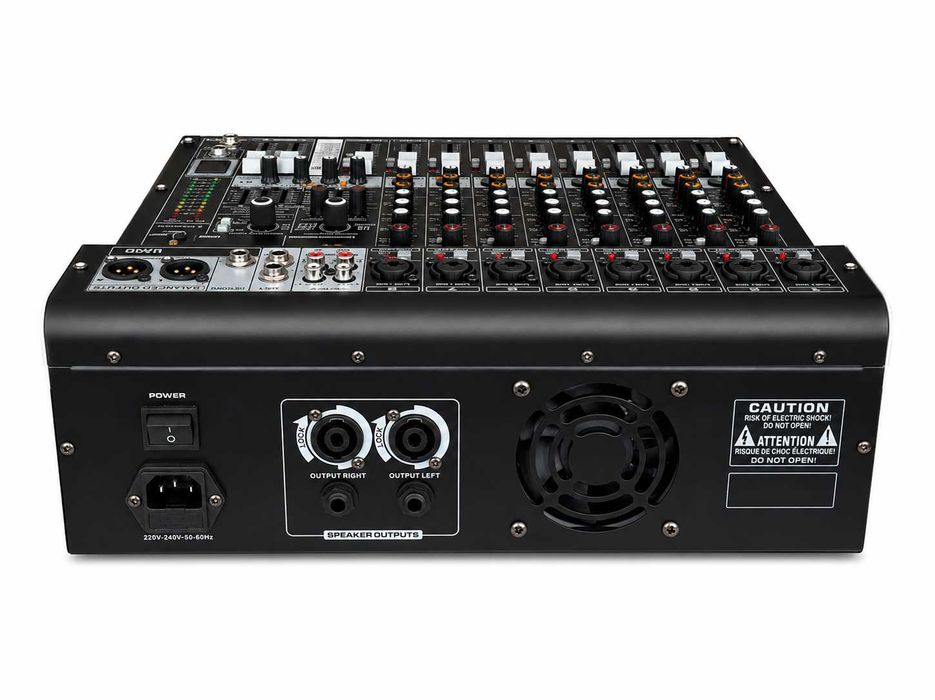 Mixer audio 2 x 450W 8 canale 99 Efecte digital DSP Stereo canal USB Bluetooth cu amplificator