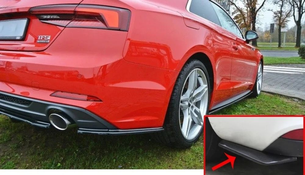 Extensii / Colțare Lip Bara Spate Audi A3 A4 A5 A6 A7 – Negru Lucios