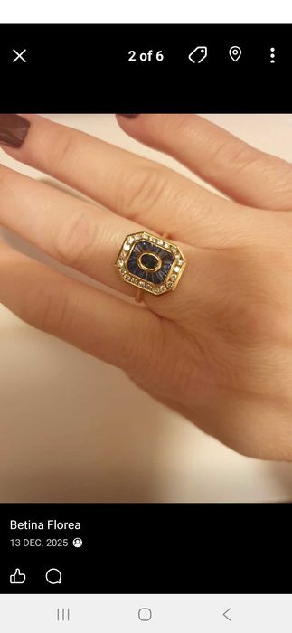 Inel aur 18k cu diamant si safire