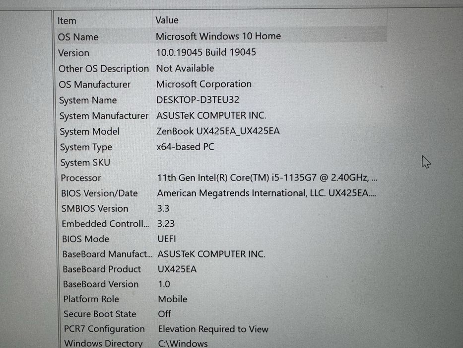 Leptop ASUS ZenBook 1 TB i5