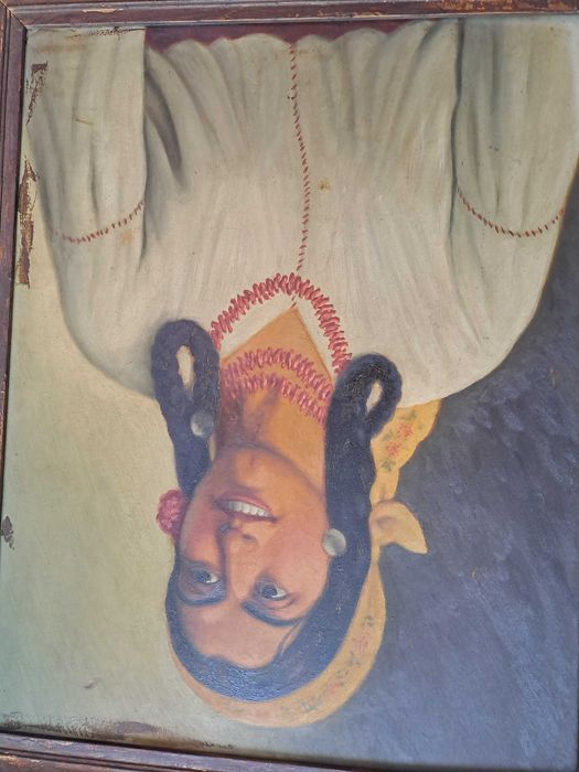 tablou vechi romanesc reproducere tiganca de theodor aman 70/58 cm