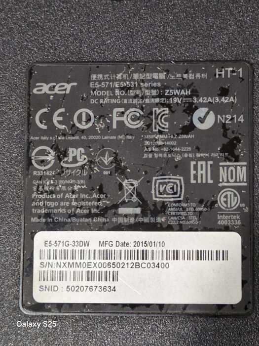 Acer Aspire E5-571G Core i3-4005U