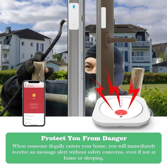 Аларми за врата за домашна сигурност с 10 сензора и 2 дистанционни