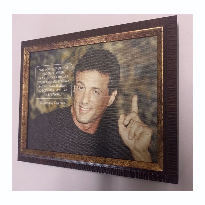 Картина с изказване на Силвестър Сталоун.