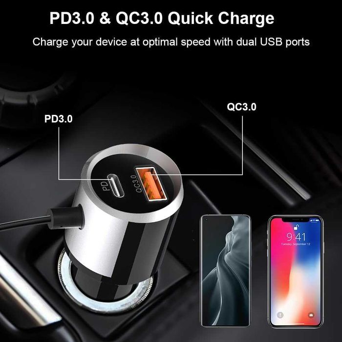 Transmitator FM și încărcător rapid,BC49BQ,sigilat