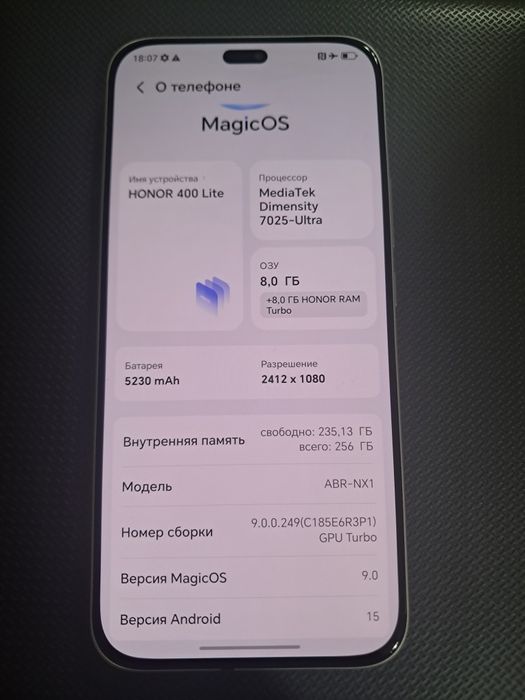 Honor 400 lite kor. Dok