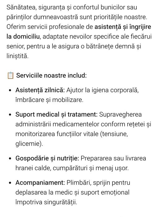 Îngrijire persoane vârstnice