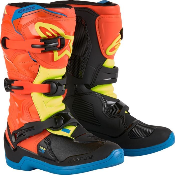 Cizma copii Alpinestars Tech 3S portocaliu/albastru/galben