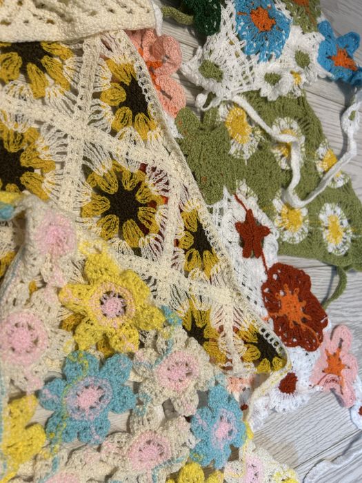 Косынки платки вязаные 6 штук набор