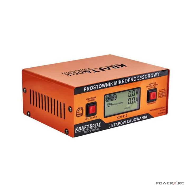 Redresor auto digital cu microprocesor, 10A, 6-24V, Kraft