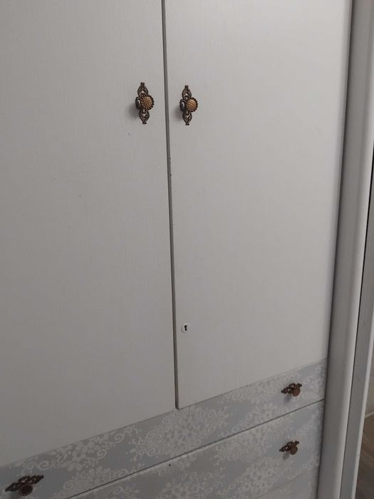 Dulap / dressing lemn masiv alb 300×220×60