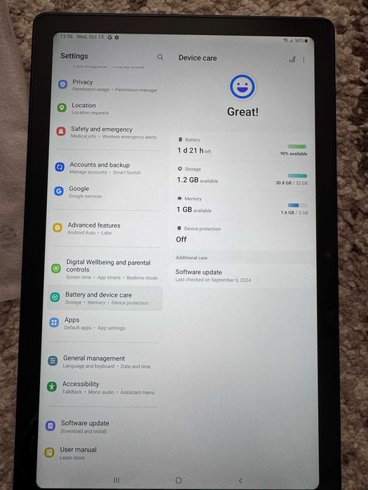 Tableta Samsung Galaxy Tab A7 in cutie si toate accesoriile originale