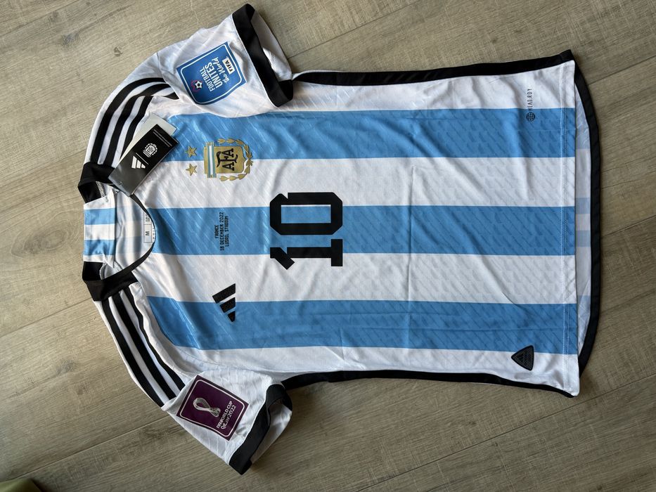 Tricou de fotbal Argentina Leo Messi 10 marime M Finala Vs Franta World cup 2022 Adidas
