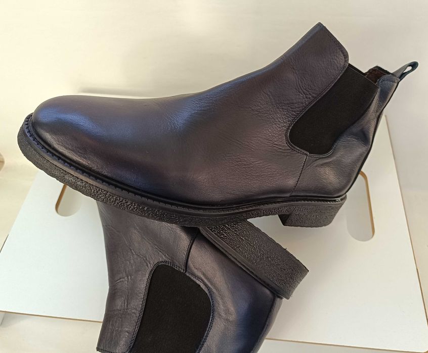 Ghete chelsea 44 plain toe Lavoratione Artigianale piele naturala moal